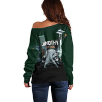 Raccoon Jimothy Runs This City Off Shoulder Sweater