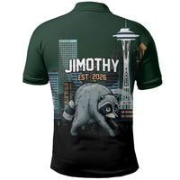 Raccoon Jimothy Runs This City Polo Shirt