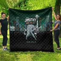 Raccoon Jimothy Runs This City Quilt