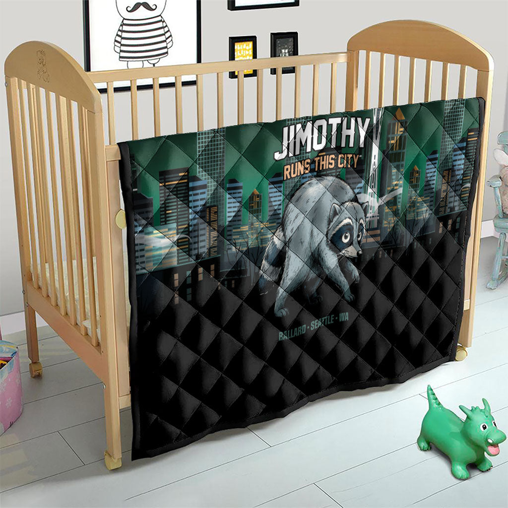 Raccoon Jimothy Runs This City Quilt