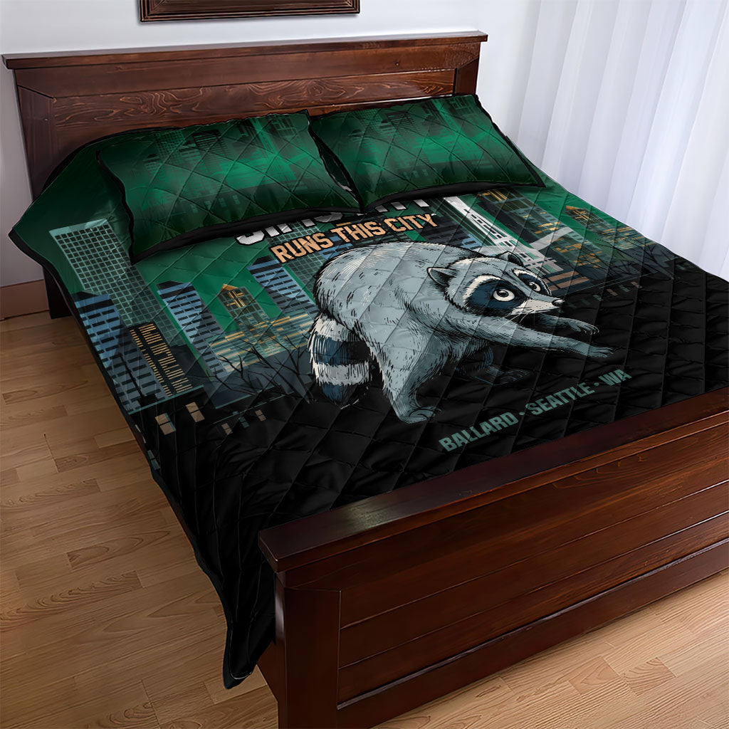 Raccoon Jimothy Runs This City Quilt Bed Set