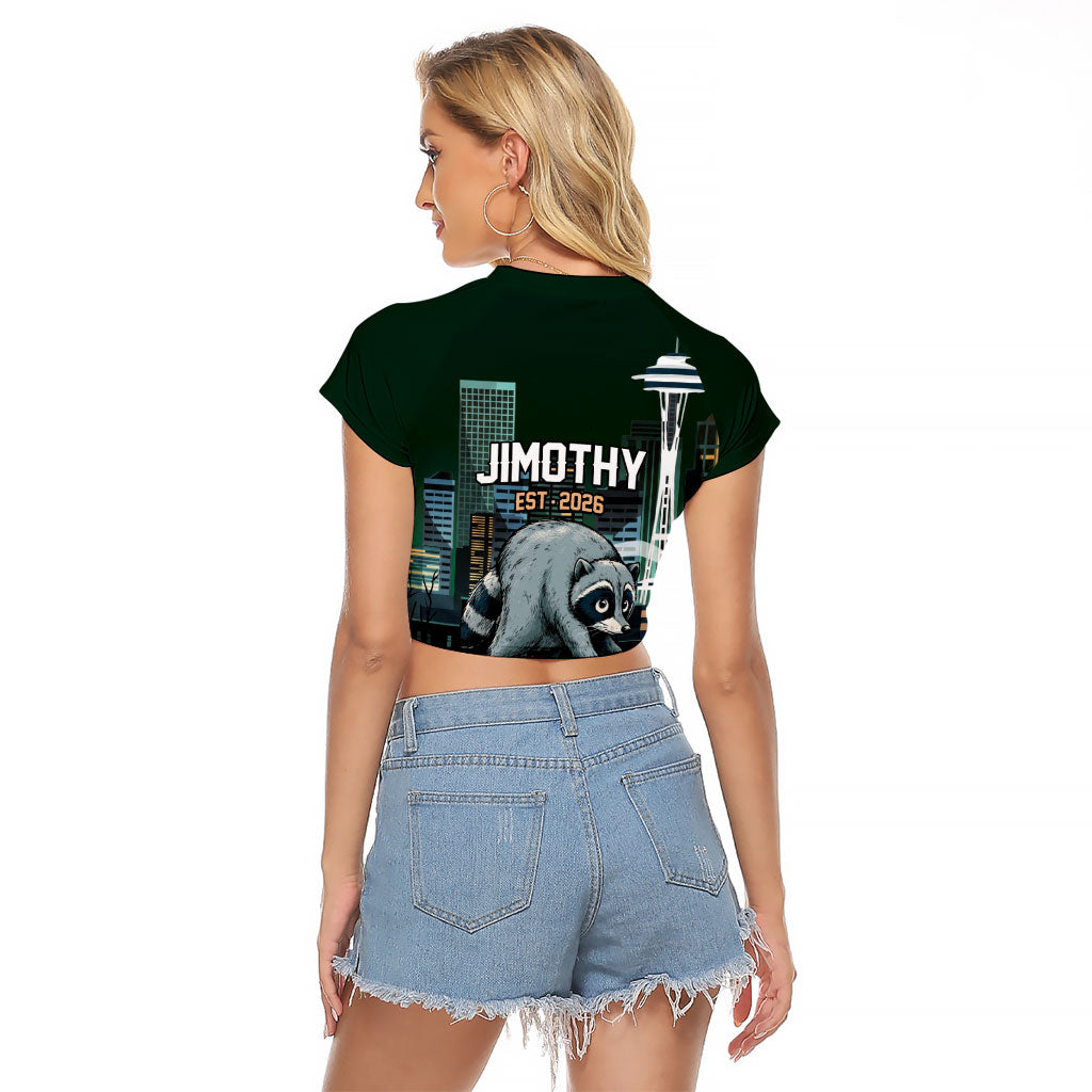 Raccoon Jimothy Runs This City Raglan Cropped T Shirt