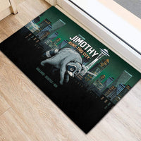 Raccoon Jimothy Runs This City Rubber Doormat