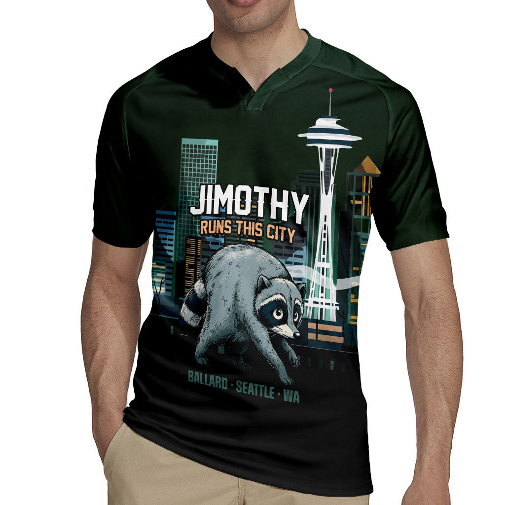 Raccoon Jimothy Runs This City Rugby Jersey