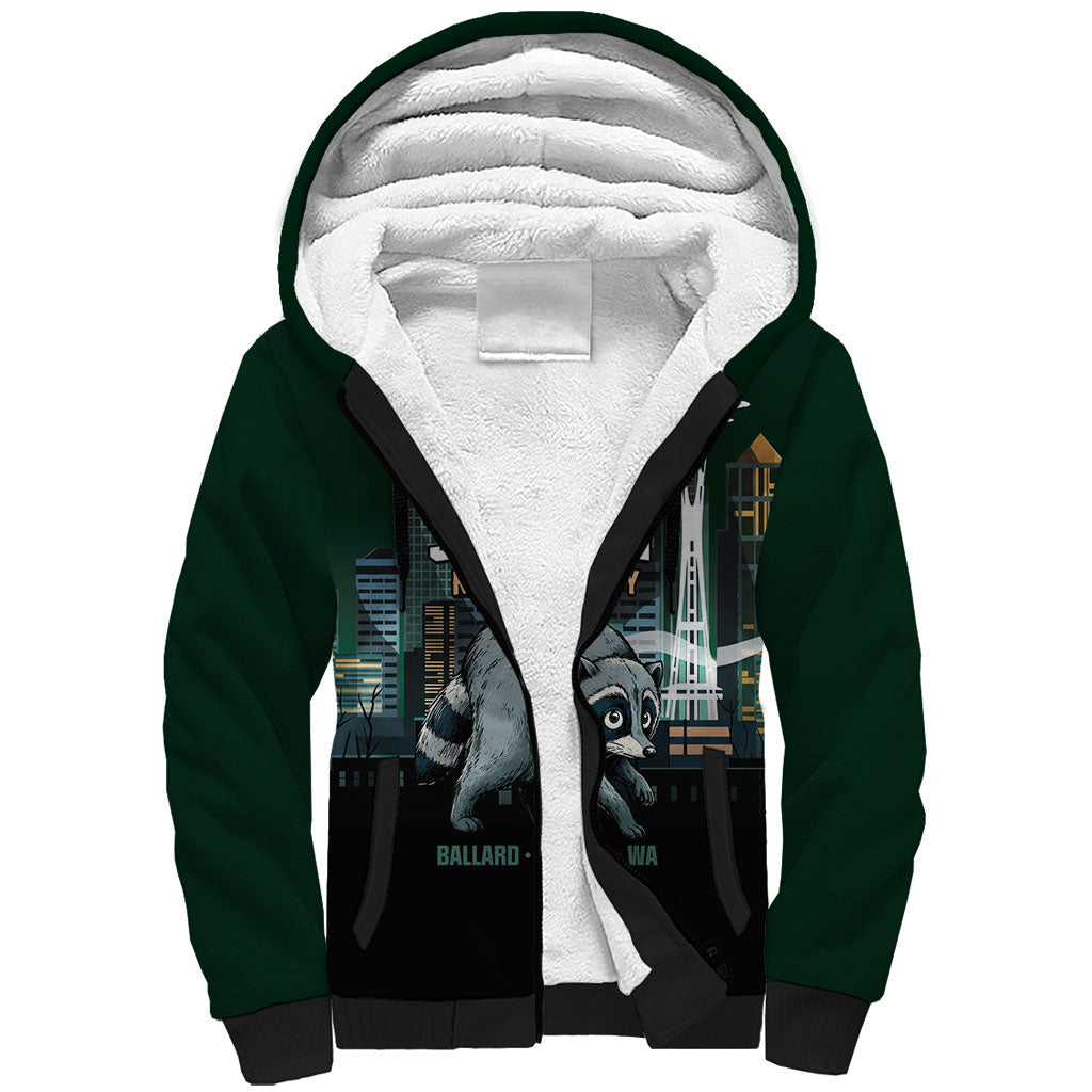 Raccoon Jimothy Runs This City Sherpa Hoodie