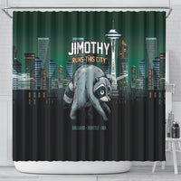 Raccoon Jimothy Runs This City Shower Curtain