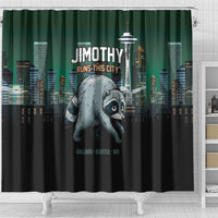 Raccoon Jimothy Runs This City Shower Curtain