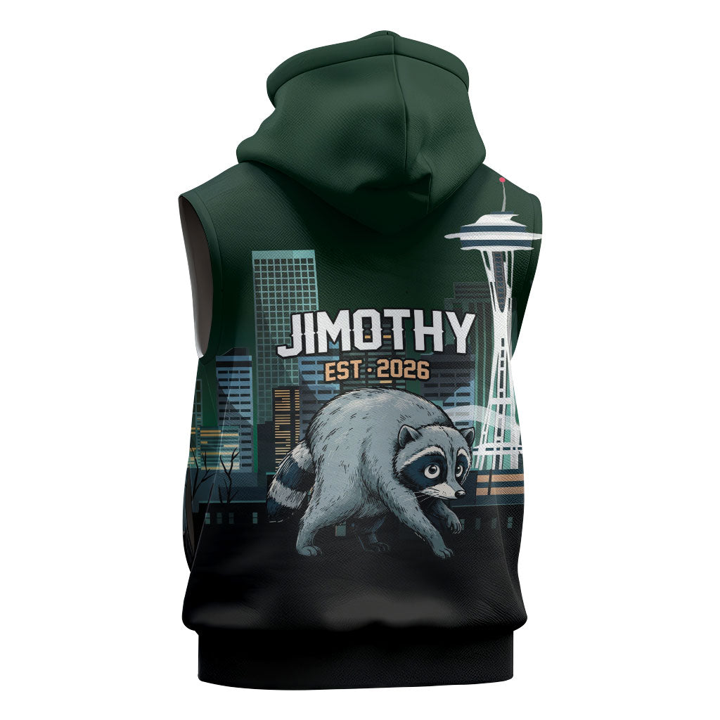 Raccoon Jimothy Runs This City Sleeveless Hoodie