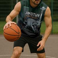 Raccoon Jimothy Runs This City Sleeveless Hoodie