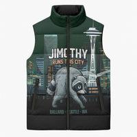 Raccoon Jimothy Runs This City Sleeveless Puffer Jacket