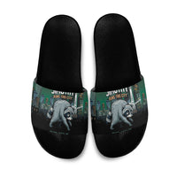 Raccoon Jimothy Runs This City Slide Sandals