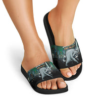 Raccoon Jimothy Runs This City Slide Sandals