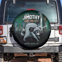 Raccoon Jimothy Runs This City Spare Tire Cover