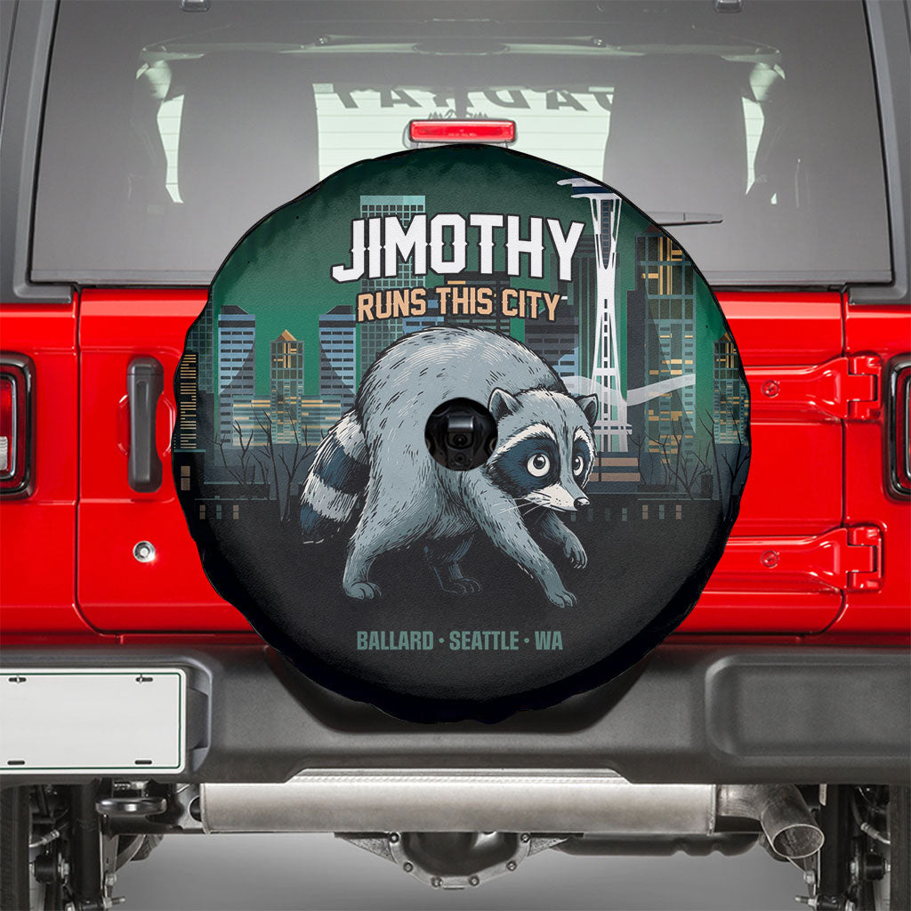 Raccoon Jimothy Runs This City Spare Tire Cover