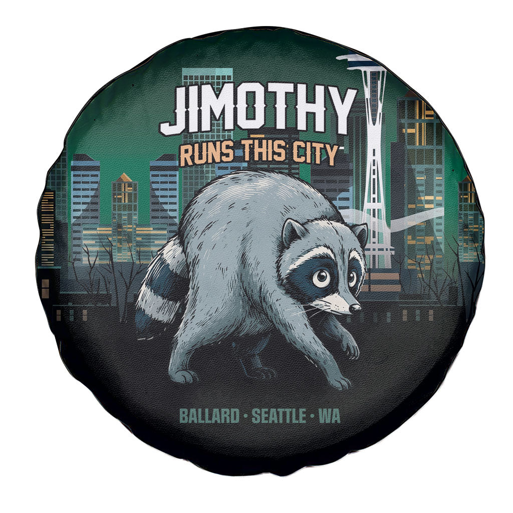 Raccoon Jimothy Runs This City Spare Tire Cover
