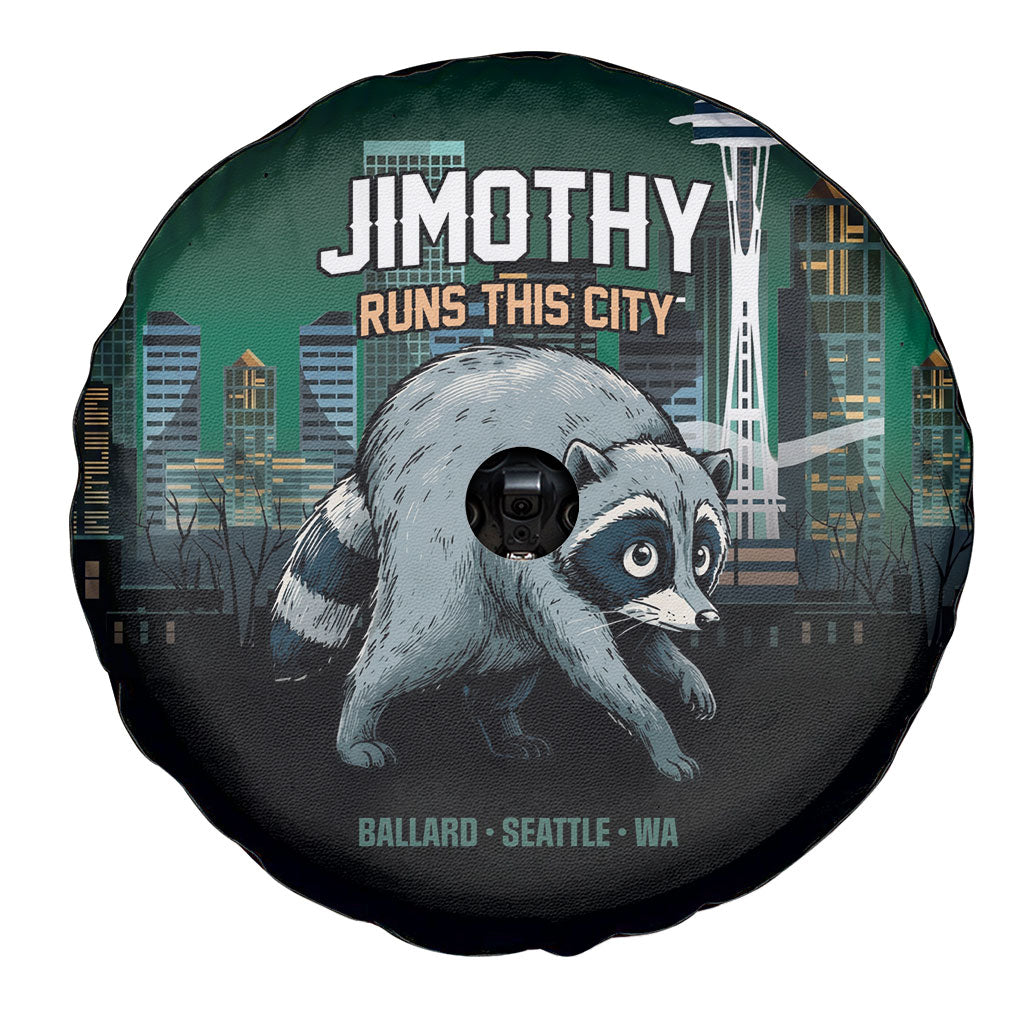 Raccoon Jimothy Runs This City Spare Tire Cover