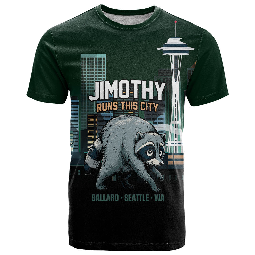 Raccoon Jimothy Runs This City T Shirt