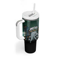 Raccoon Jimothy Runs This City Tumbler With Handle