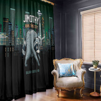 Raccoon Jimothy Runs This City Window Curtain