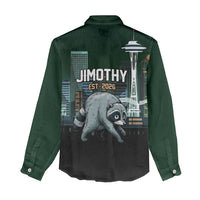Raccoon Jimothy Runs This City Women Casual Shirt