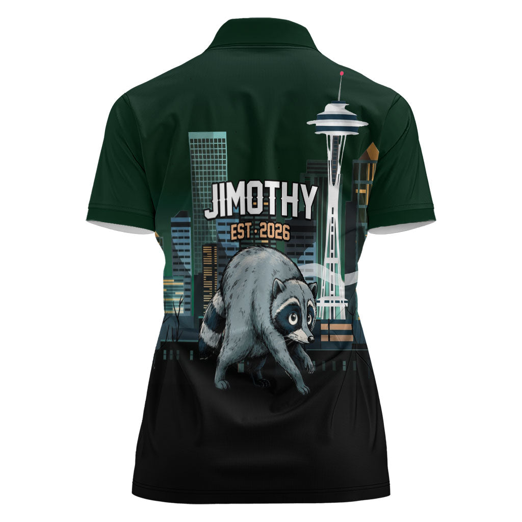 Raccoon Jimothy Runs This City Women Polo Shirt