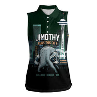 Raccoon Jimothy Runs This City Women Sleeveless Polo Shirt