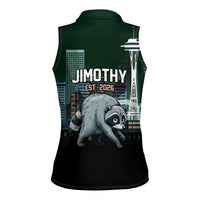 Raccoon Jimothy Runs This City Women Sleeveless Polo Shirt