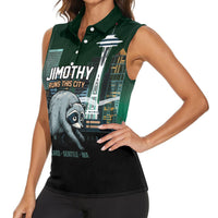 Raccoon Jimothy Runs This City Women Sleeveless Polo Shirt