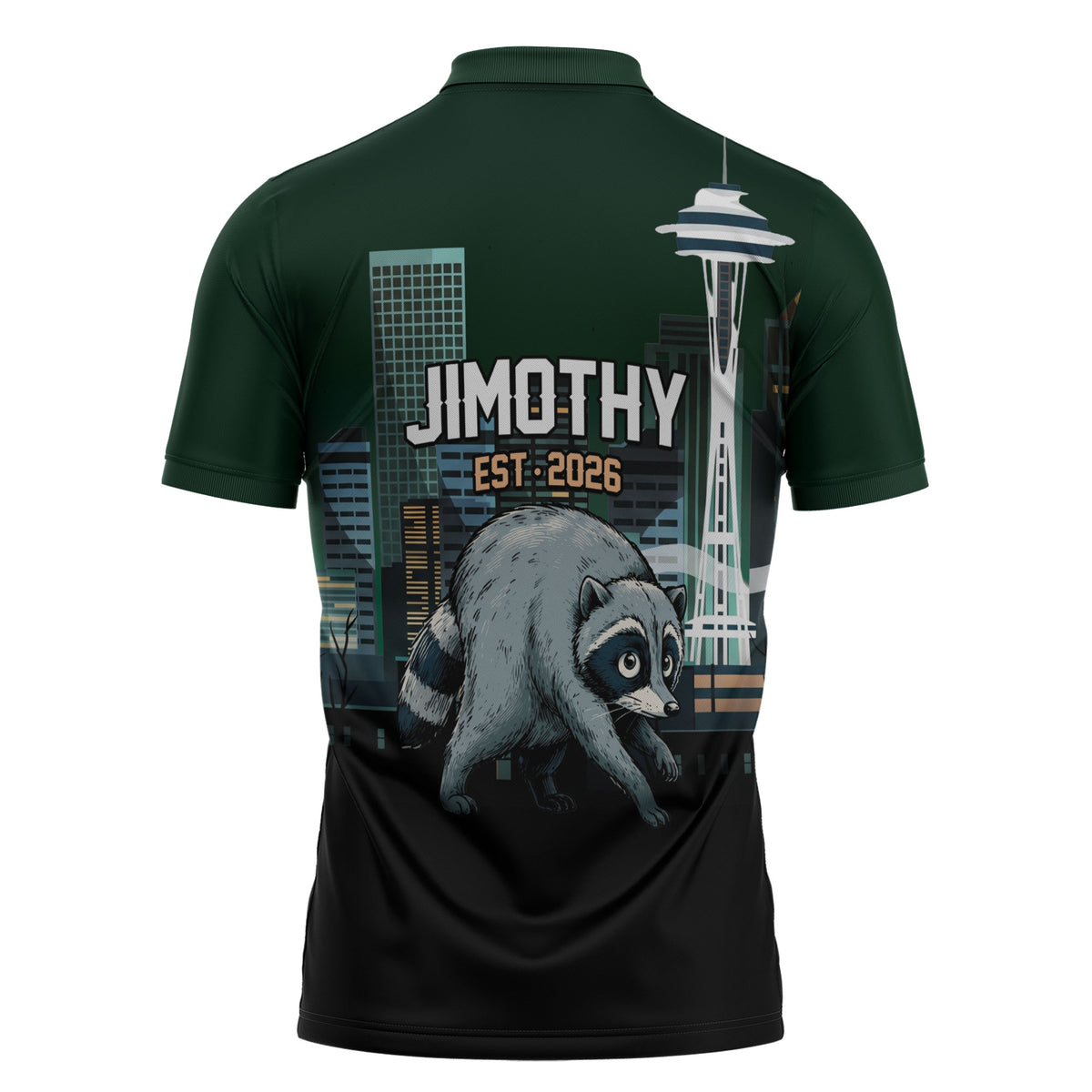 Raccoon Jimothy Runs This City Zipper Polo Shirt