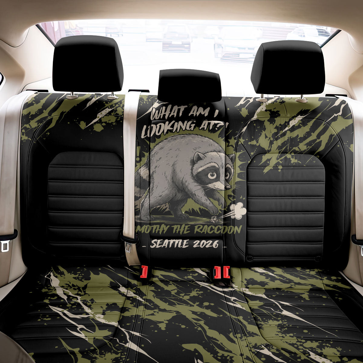 Raccoon Jimothy Meme Back Car Seat Cover What Am I Looking At