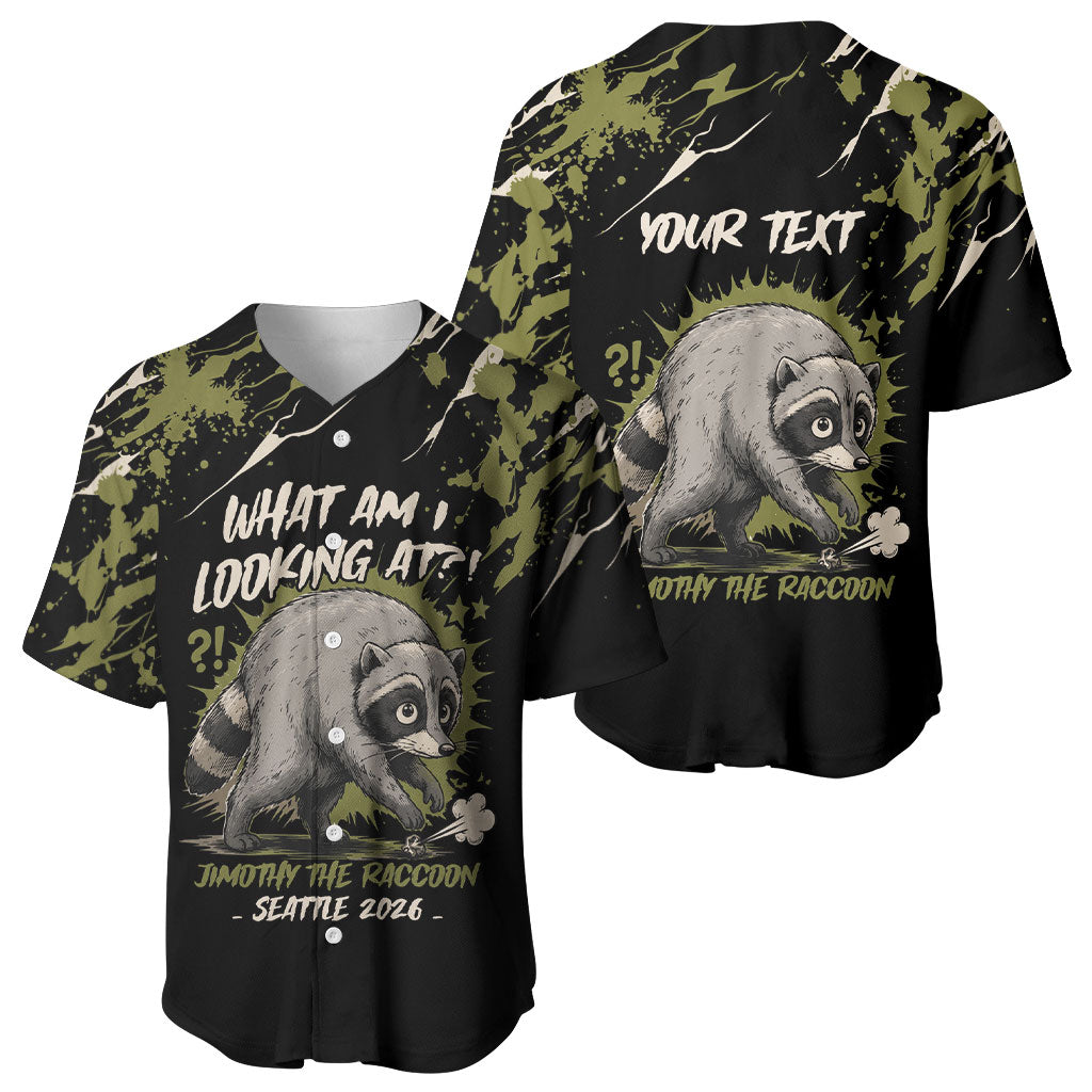Personalized Raccoon Jimothy Meme Baseball Jersey What Am I Looking At