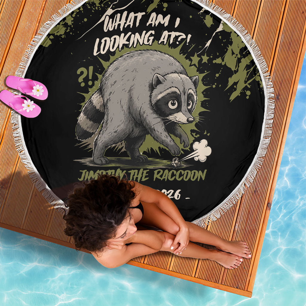 Raccoon Jimothy Meme Beach Blanket What Am I Looking At