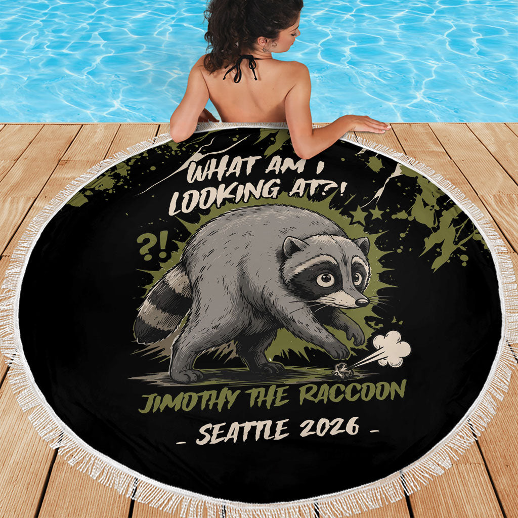 Raccoon Jimothy Meme Beach Blanket What Am I Looking At