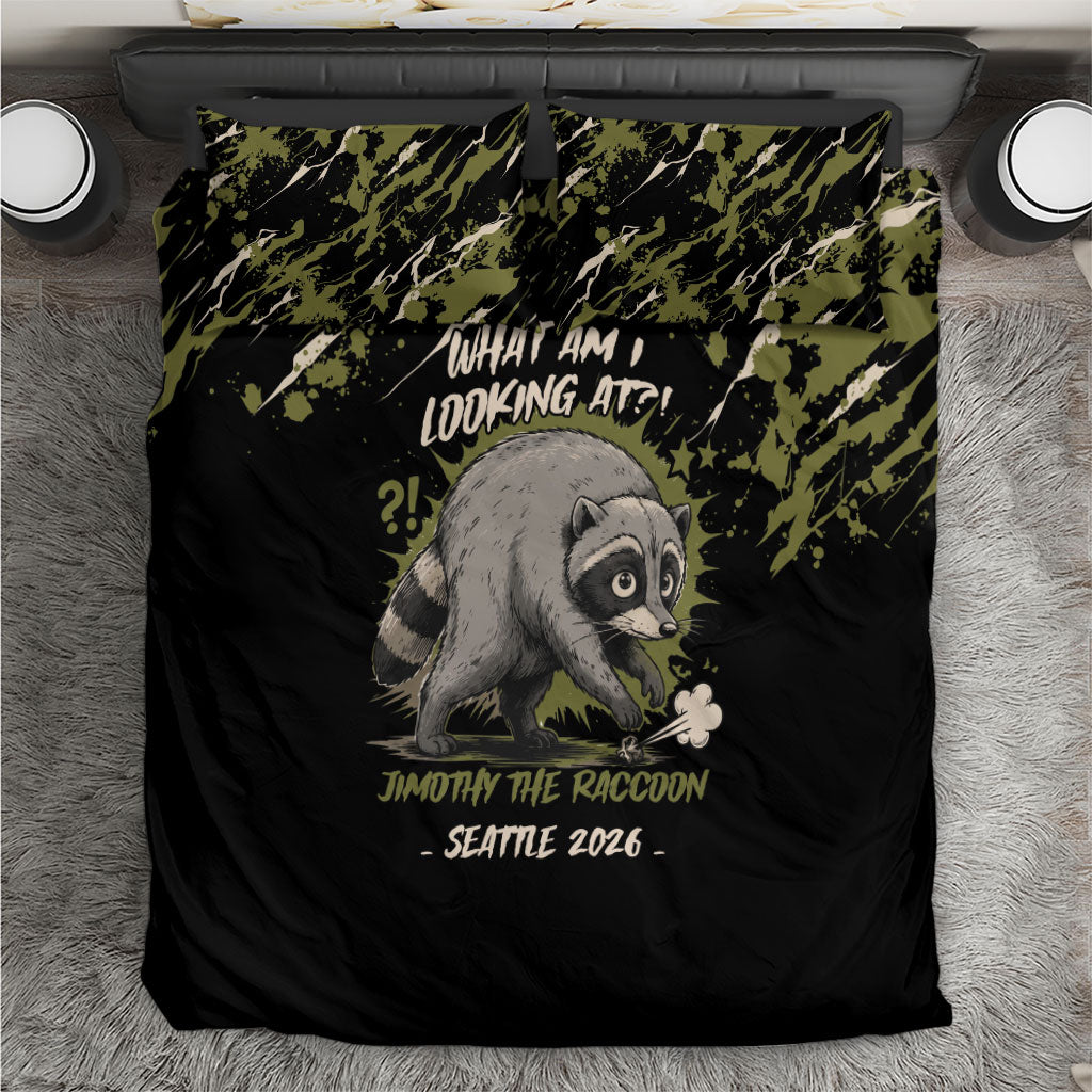 Raccoon Jimothy Meme Bedding Set What Am I Looking At