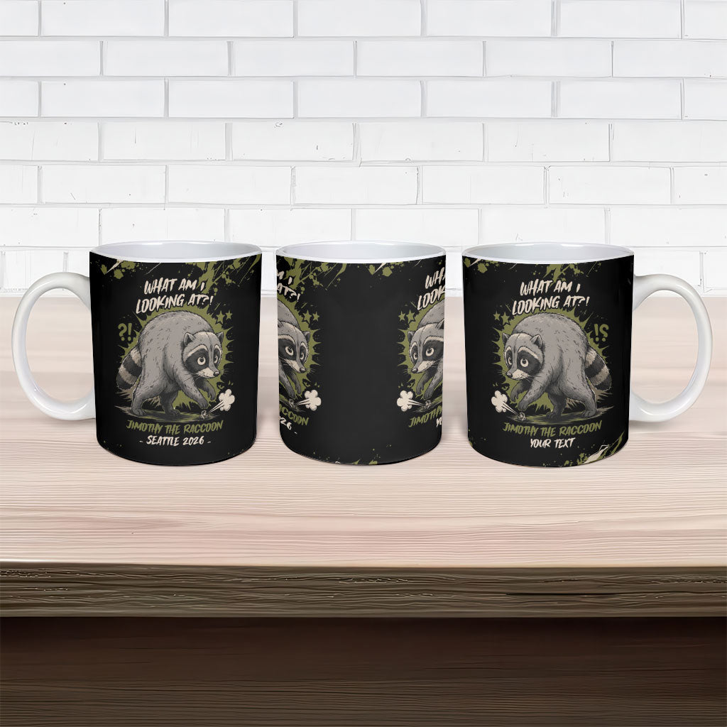 Personalized Raccoon Jimothy Meme Ceramic Mug What Am I Looking At