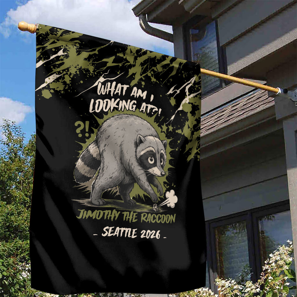 Raccoon Jimothy Meme Garden Flag What Am I Looking At