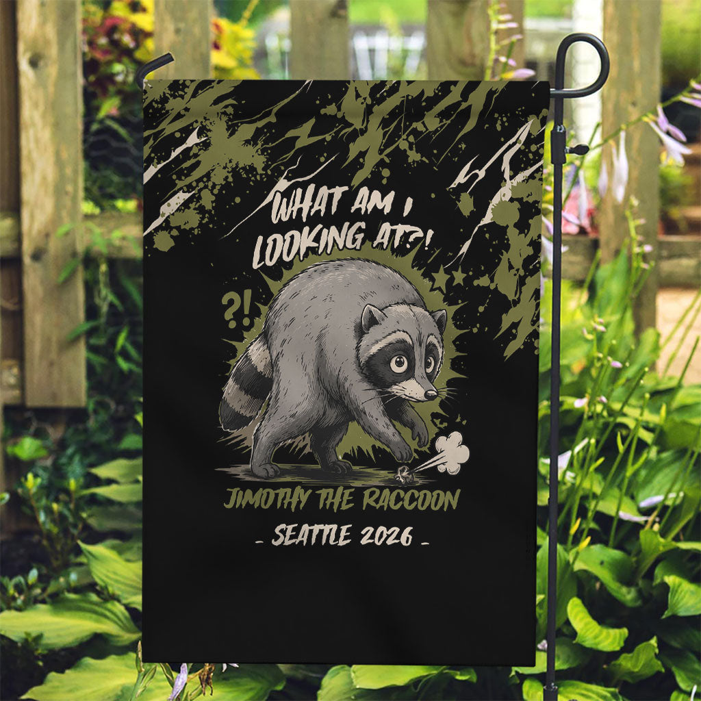 Raccoon Jimothy Meme Garden Flag What Am I Looking At