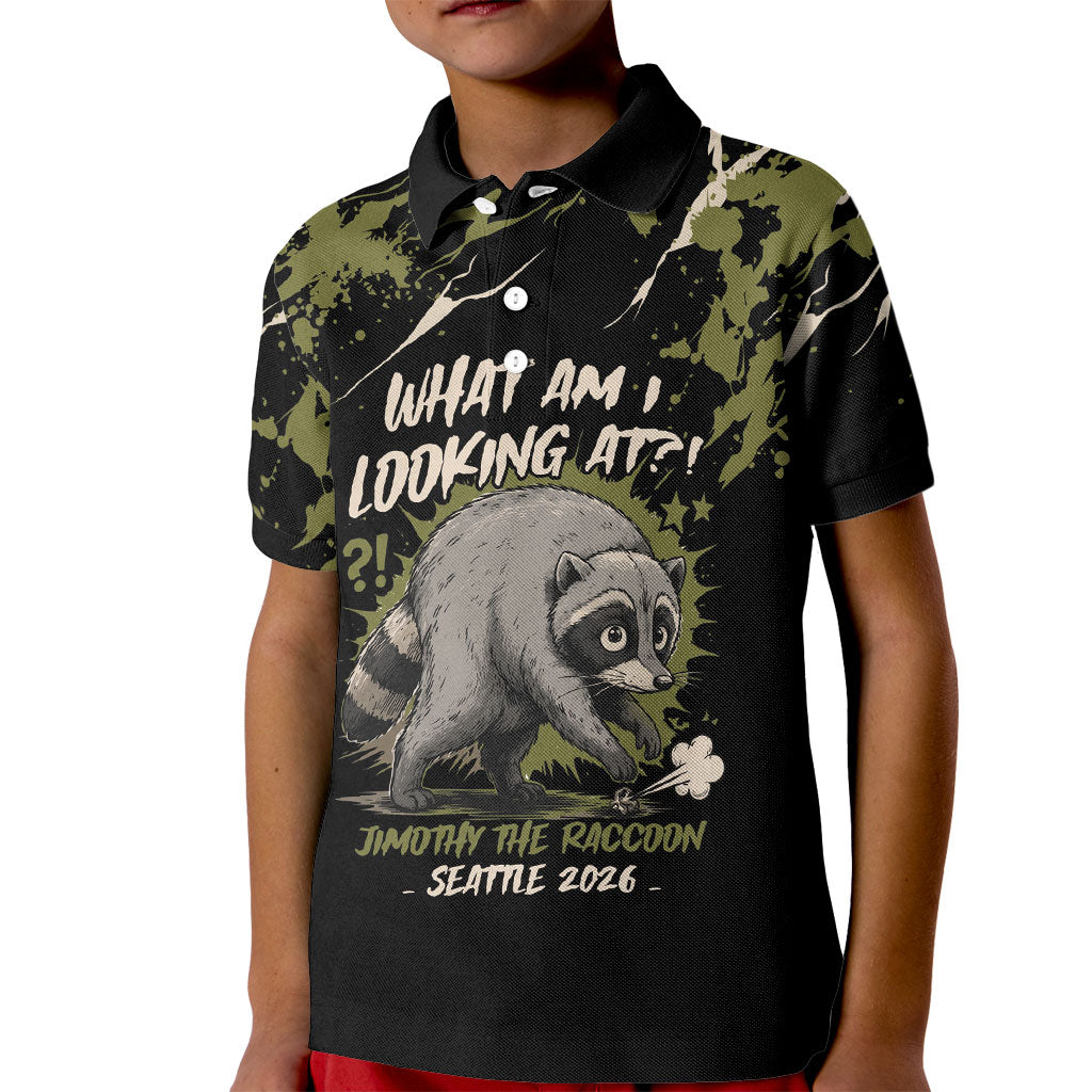 Personalized Raccoon Jimothy Meme Kid Polo Shirt What Am I Looking At