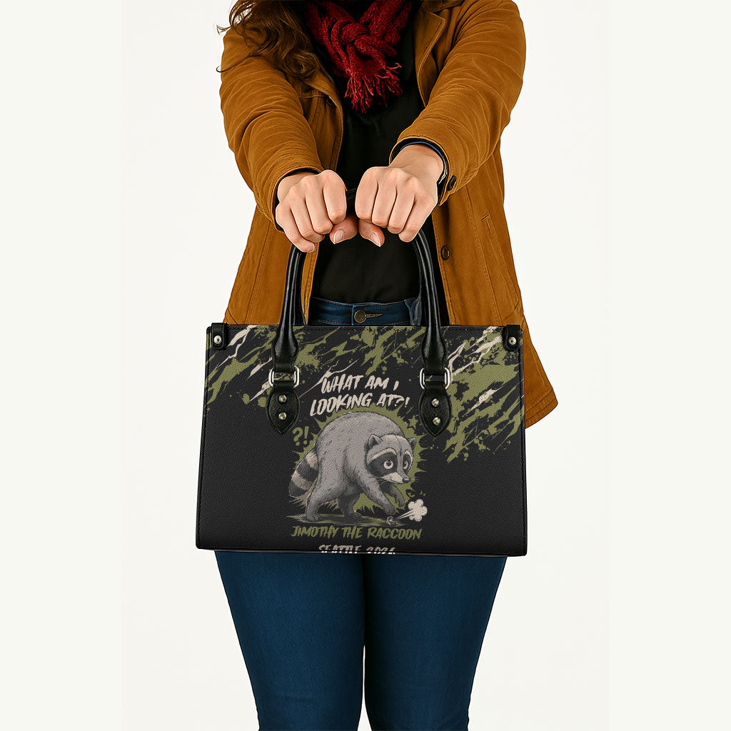 Raccoon Jimothy Meme Leather Bag What Am I Looking At