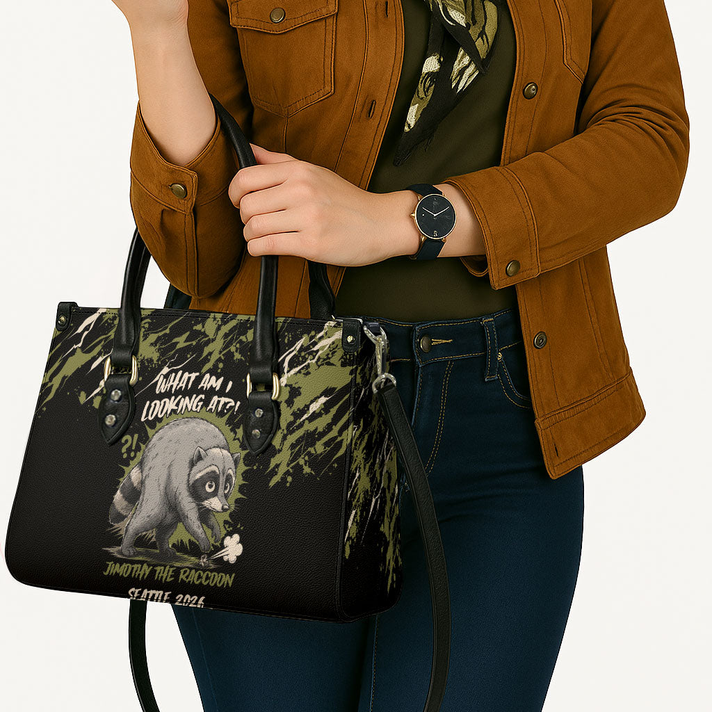 Raccoon Jimothy Meme Leather Bag What Am I Looking At