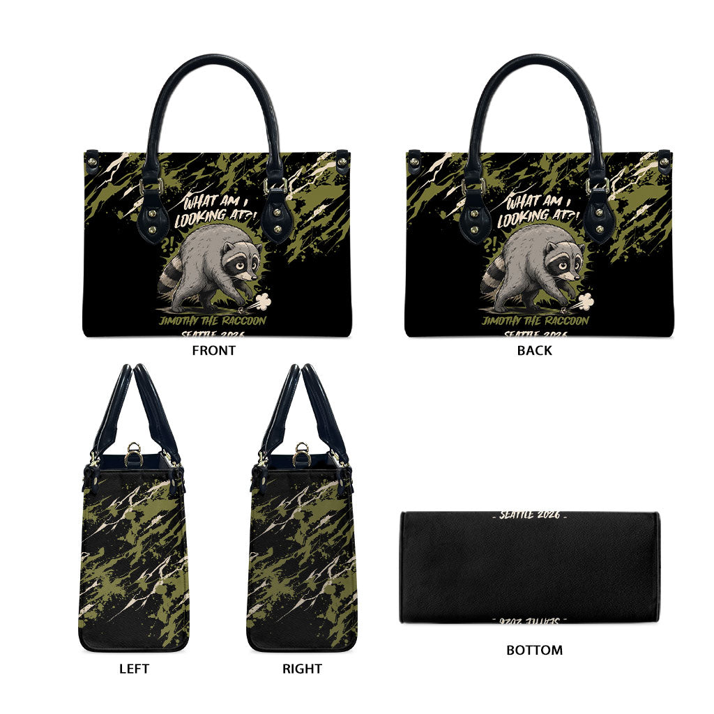 Raccoon Jimothy Meme Leather Bag What Am I Looking At