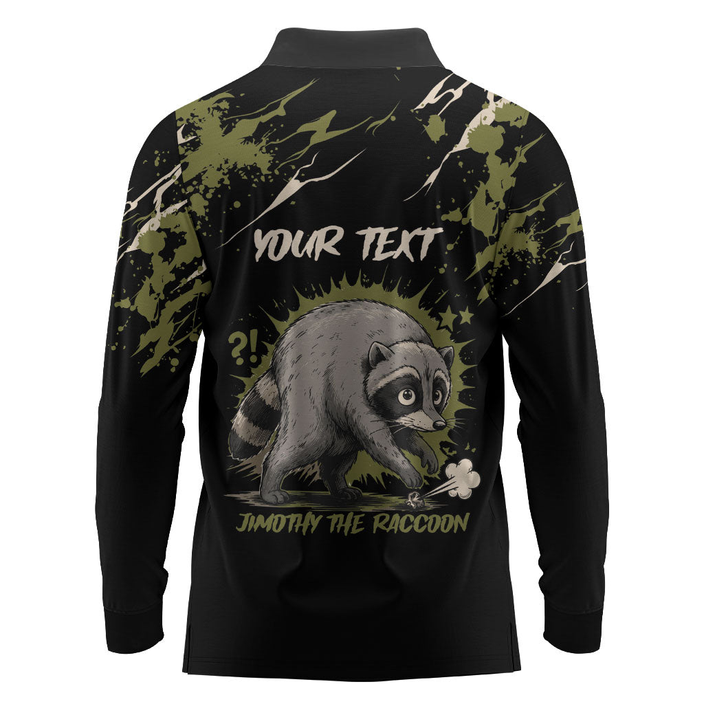 Personalized Raccoon Jimothy Meme Long Sleeve Polo Shirt What Am I Looking At