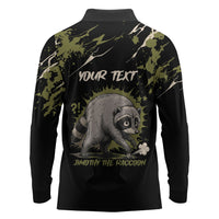 Personalized Raccoon Jimothy Meme Long Sleeve Polo Shirt What Am I Looking At
