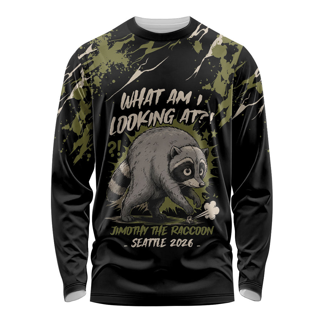 Personalized Raccoon Jimothy Meme Long Sleeve Shirt What Am I Looking At