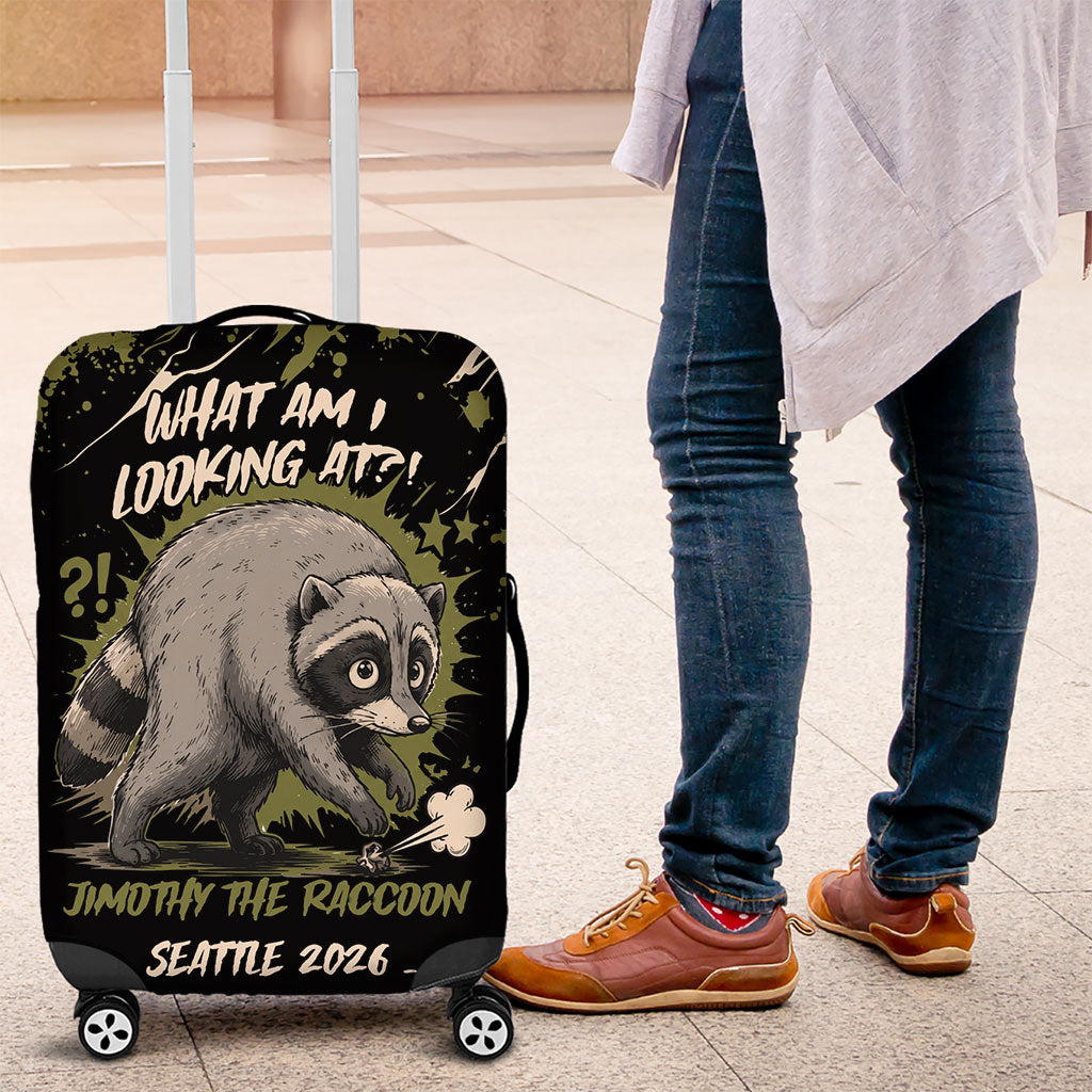 Raccoon Jimothy Meme Luggage Cover What Am I Looking At