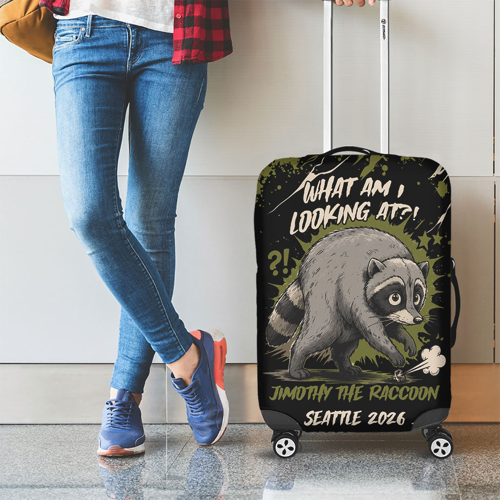 Raccoon Jimothy Meme Luggage Cover What Am I Looking At