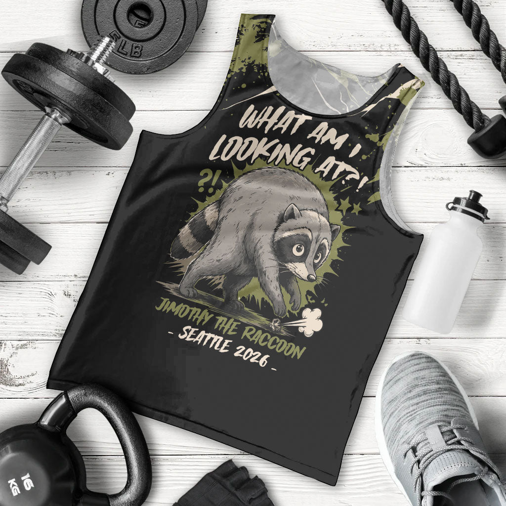 Personalized Raccoon Jimothy Meme Men Tank Top What Am I Looking At