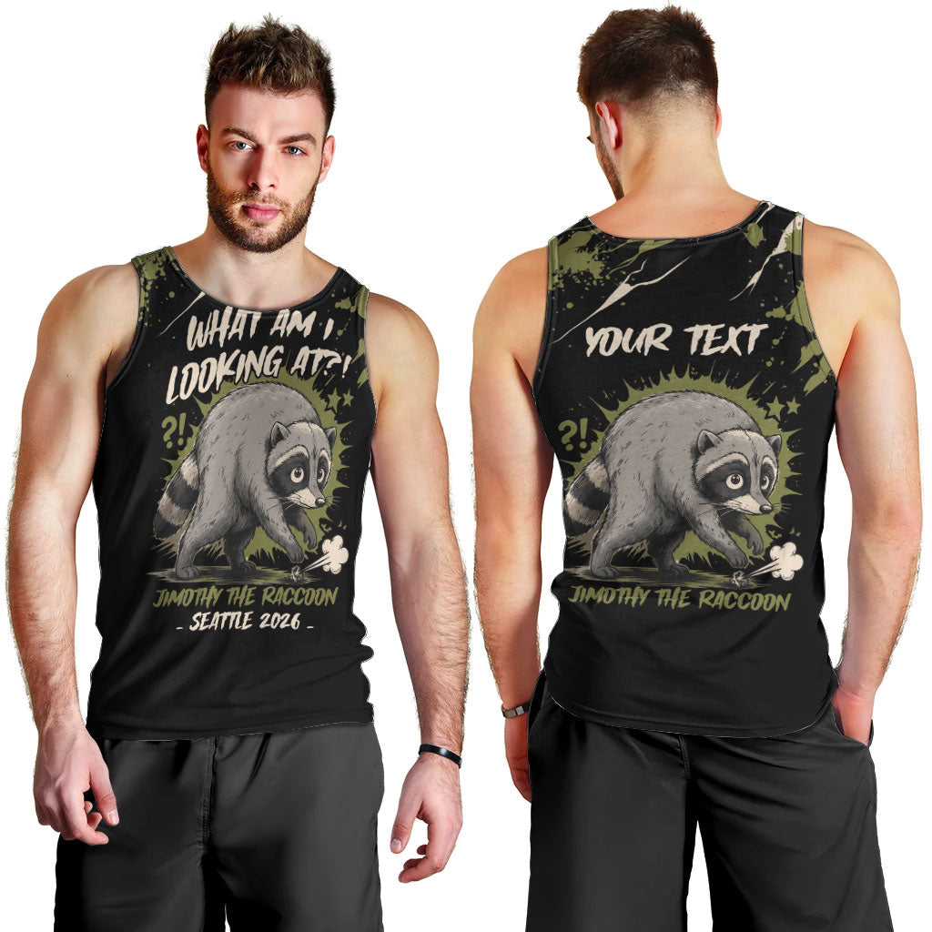 Personalized Raccoon Jimothy Meme Men Tank Top What Am I Looking At