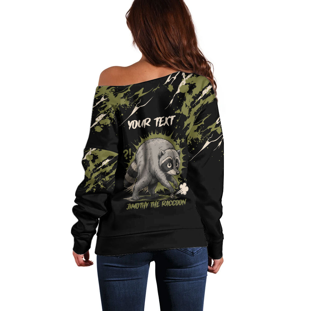 Personalized Raccoon Jimothy Meme Off Shoulder Sweater What Am I Looking At