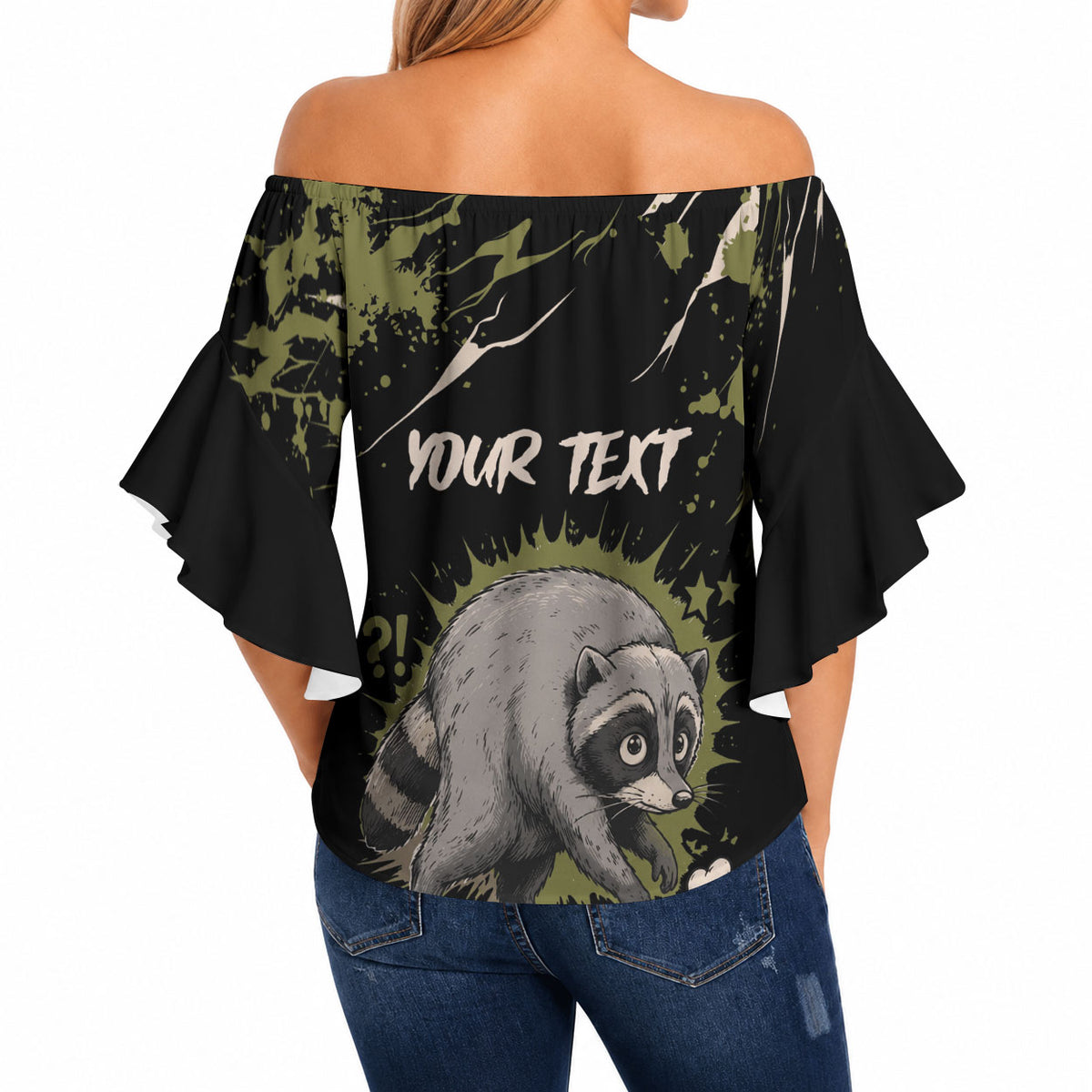 Personalized Raccoon Jimothy Meme Off Shoulder Wrap Waist Top What Am I Looking At